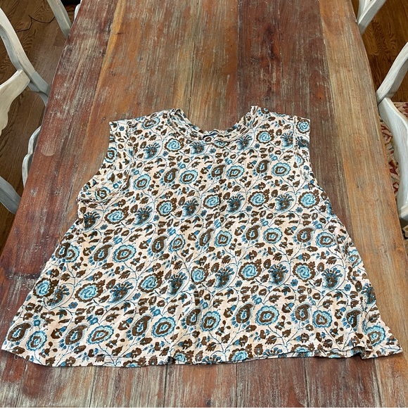 Rachel Roy Tan, Brown and Turquoise Floral Shirt Size XL - Picture 1 of 7